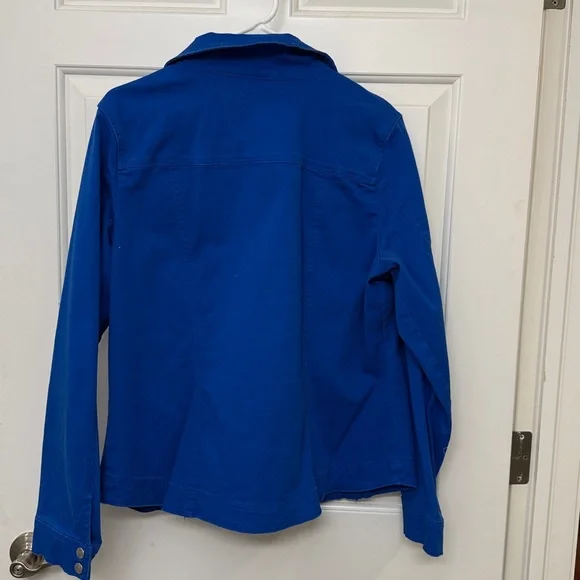 Dressbarn Vibrant Blue Jean Jacket. Size 1X - Picture 6 of 9